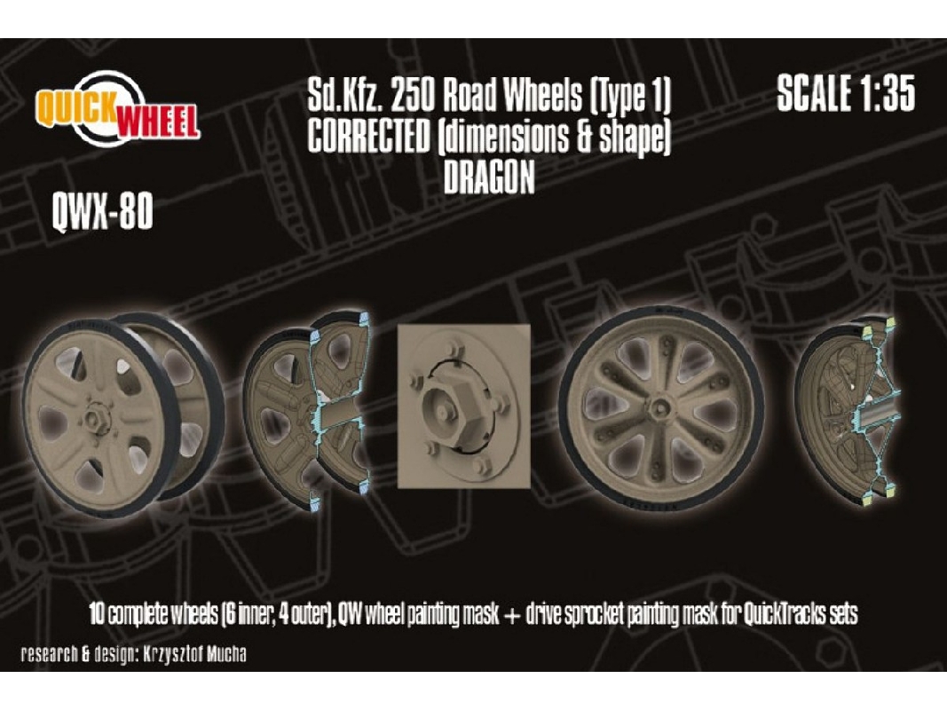 Sd.Kfz. 250 - Corrected Road Wheels (Type 1)Â (For Dragon Kits) - zdjÄ™cie 1