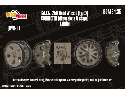 Sd.Kfz. 250 - Corrected Road Wheels (Type 2) (For Takom Kits) - zdjęcie 1