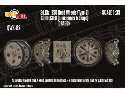Sd.Kfz. 250 - Corrected Road Wheels (Type 2) (For Dragon Kits) - zdjęcie 1