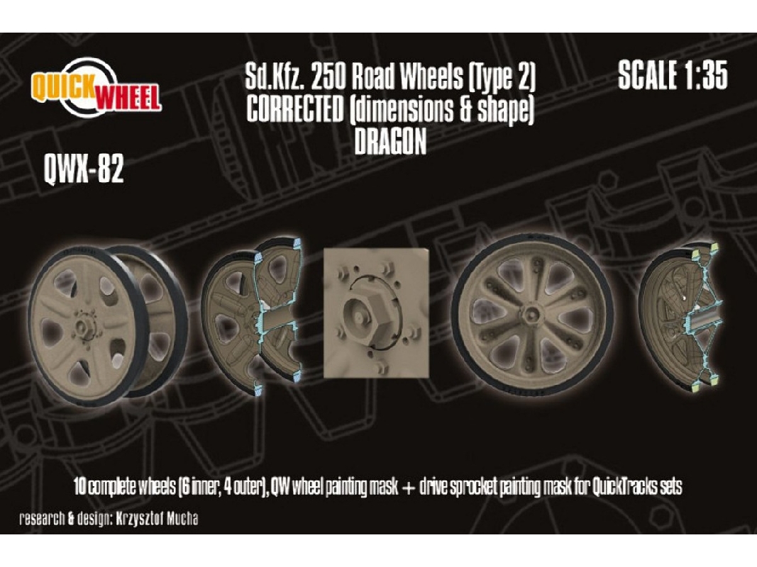 Sd.Kfz. 250 - Corrected Road Wheels (Type 2) (For Dragon Kits) - zdjęcie 1