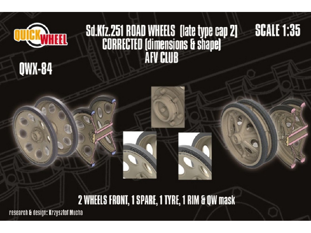 Sd.Kfz. 251 - Corrected Road Wheels (For Afv Club Kits) - zdjęcie 1