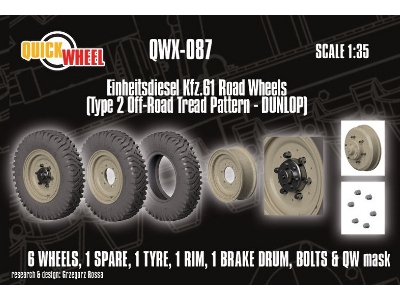 Einheitsdiesel Kfz. 61 - Road Wheels (Type 2 Off-road Tread Pattern Dunlop) - zdjęcie 1