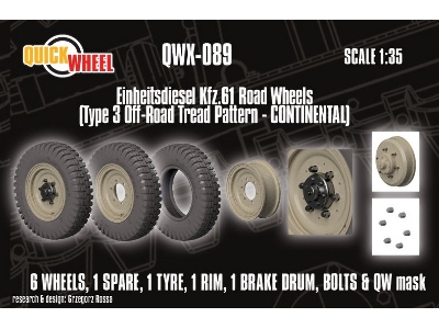  einheitsdiesel Kfz. 61 - Road Wheels (Type 3 Off-road Tread Pattern Continental) - zdjęcie 1