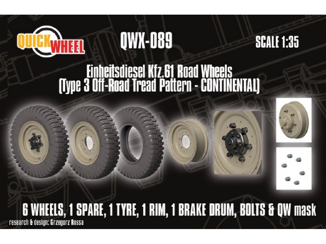  einheitsdiesel Kfz. 61 - Road Wheels (Type 3 Off-road Tread Pattern Continental) - zdjęcie 1