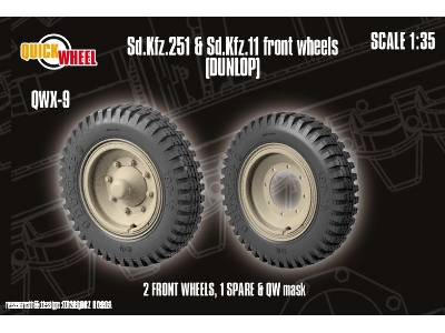 Sd.Kfz. 251 & 11 - Front Wheels (Dunlop) - zdjęcie 1