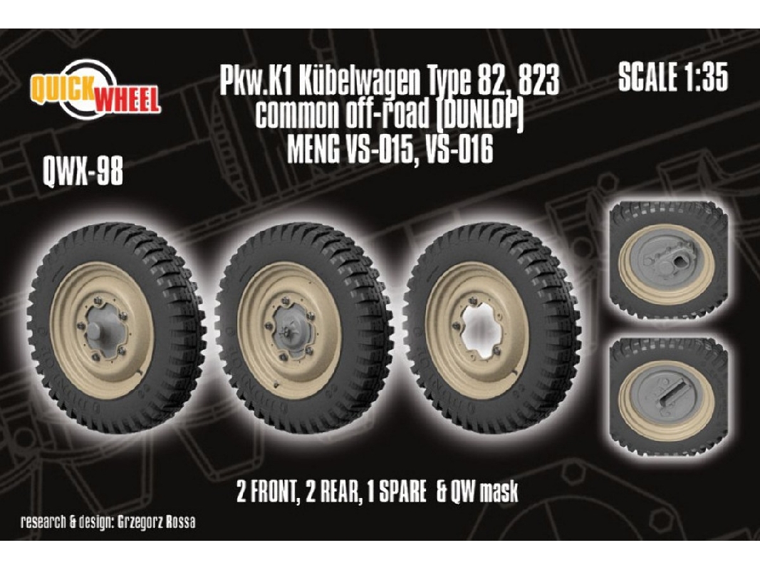 Pkw. K1 Kubelwagen Type 82 - 823 Common Off-road (Dunlop / For Meng Kits) - zdjęcie 1