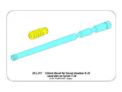 Lufa do radzieckiej 122mm  haubicy D-30 również używanej na podwoziu syryjskiego czołgu T-34 - zdjęcie 13