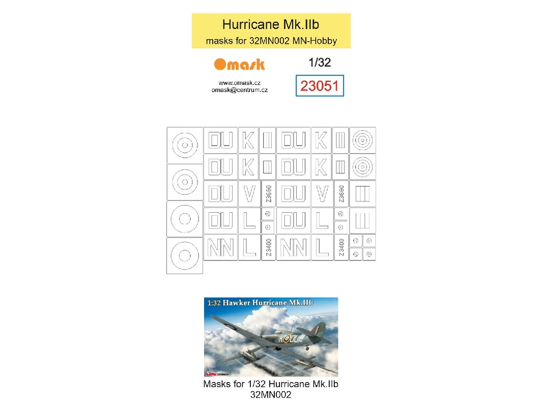 Hawker Hurricane Mk.Iib - Masks (For Mn-hobby 32mn002 Kit) - zdjęcie 1