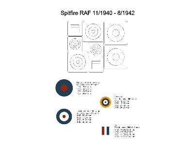 Supermarine Spitfire - Raf Early Masks For Insignias (November 1940 - August 1942) - zdjęcie 2