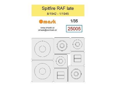 Supermarine Spitfire - Raf Late Masks For Insignias (August 1942 - January 1945) - zdjęcie 1
