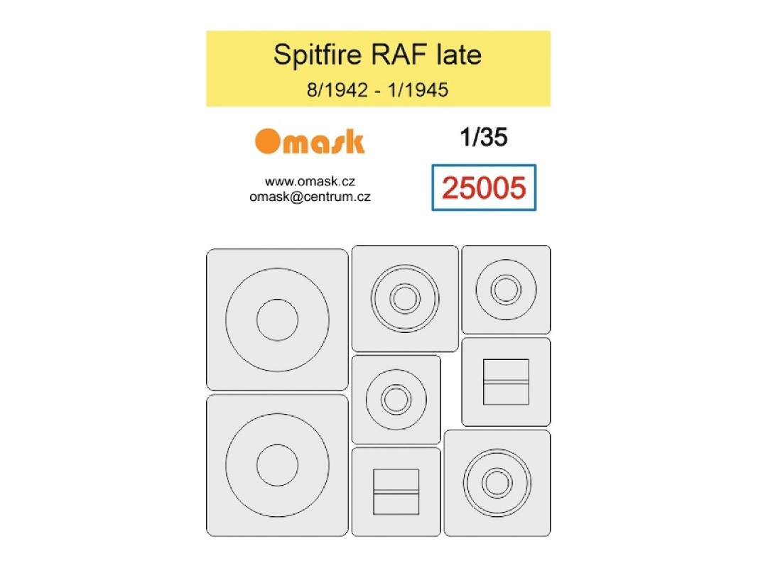 Supermarine Spitfire - Raf Late Masks For Insignias (August 1942 - January 1945) - zdjęcie 1
