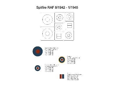 Supermarine Spitfire - Raf Late Masks For Insignias (August 1942 - January 1945) - zdjęcie 2