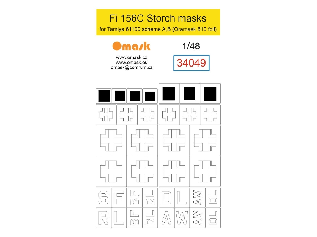 Fieseler Fi 156 C Storch - Masks (For Tamiya 61100 Kit Scheme A And B) - zdjęcie 1