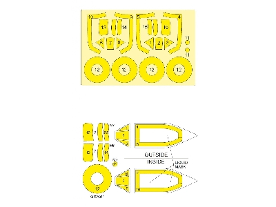 Hawker Typhoon Mk. I Tear Drop - Double Sided Mask Set (For Hasegawa And Hobby 2000 Kits) - zdjęcie 2