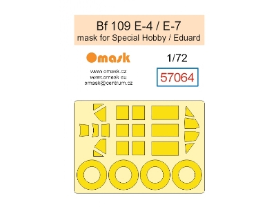 Messerschmitt Bf-109 E-4 / E-7 - Mask Set (For Special Hobby And Eduard Kits) - zdjęcie 1