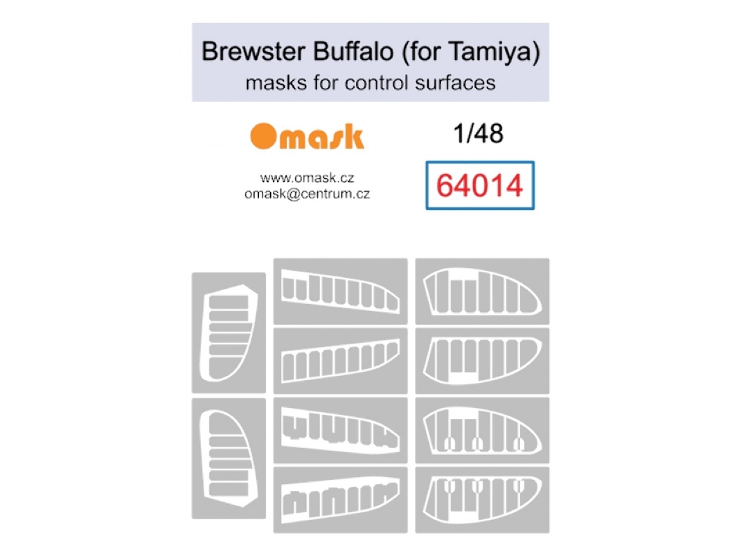 Brewster Buffalo - Masks For Control Surfaces (For Tamiya Kits) - zdjęcie 1