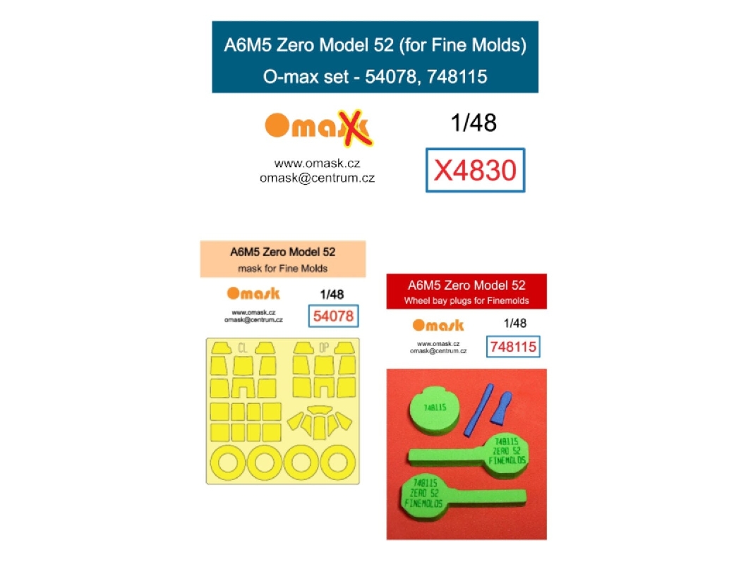 Mitsubishi A6m5 Zero Model 52 - O-max Set (For Fine Molds Kits) - zdjęcie 1
