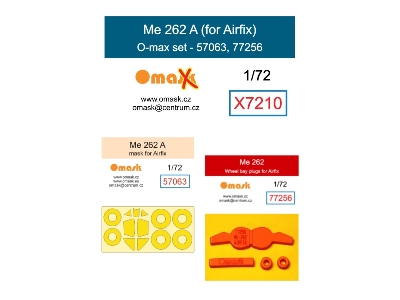 Messerschmitt Me 262 A - O-max Set (For Airfix Kits) - zdjęcie 1