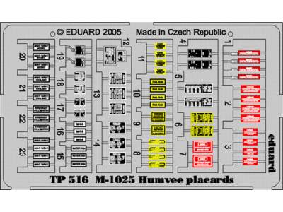  M-1025 placards 1/35 - blaszki - zdjęcie 1