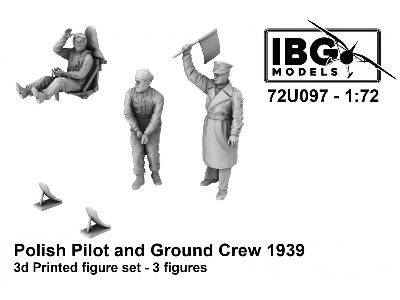 Polish Pilot And Ground Crew 1939 (3 Figures / 3d-printed) - zdjęcie 1