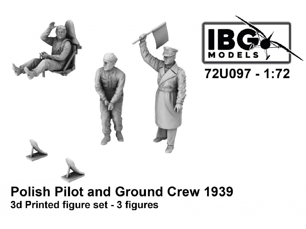 Polish Pilot And Ground Crew 1939 (3 Figures / 3d-printed) - zdjęcie 1