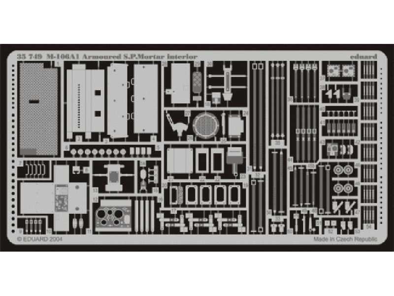 M-106A1 Armoured S. P.Mortar interior 1/35 - Tamiya - blaszki - zdjęcie 1 M-106A1 Armoured S. P.Mortar interior 1/35 - Tamiya - blaszki - zdjęcie 1