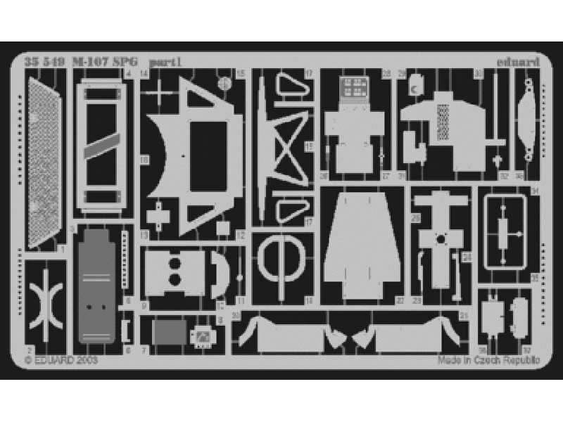  M-107 SPG 1/35 - Italeri - blaszki - zdjęcie 1