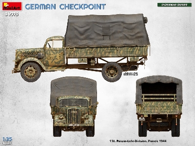 German Checkpoint - 3t Cargo Truck 3,6-36s & Kfz.1 Type 170vk With Feldgendarmerie (Big Set) - zdjęcie 56