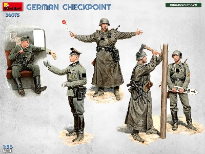 German Checkpoint - 3t Cargo Truck 3,6-36s & Kfz.1 Type 170vk With Feldgendarmerie (Big Set) - zdjęcie 58