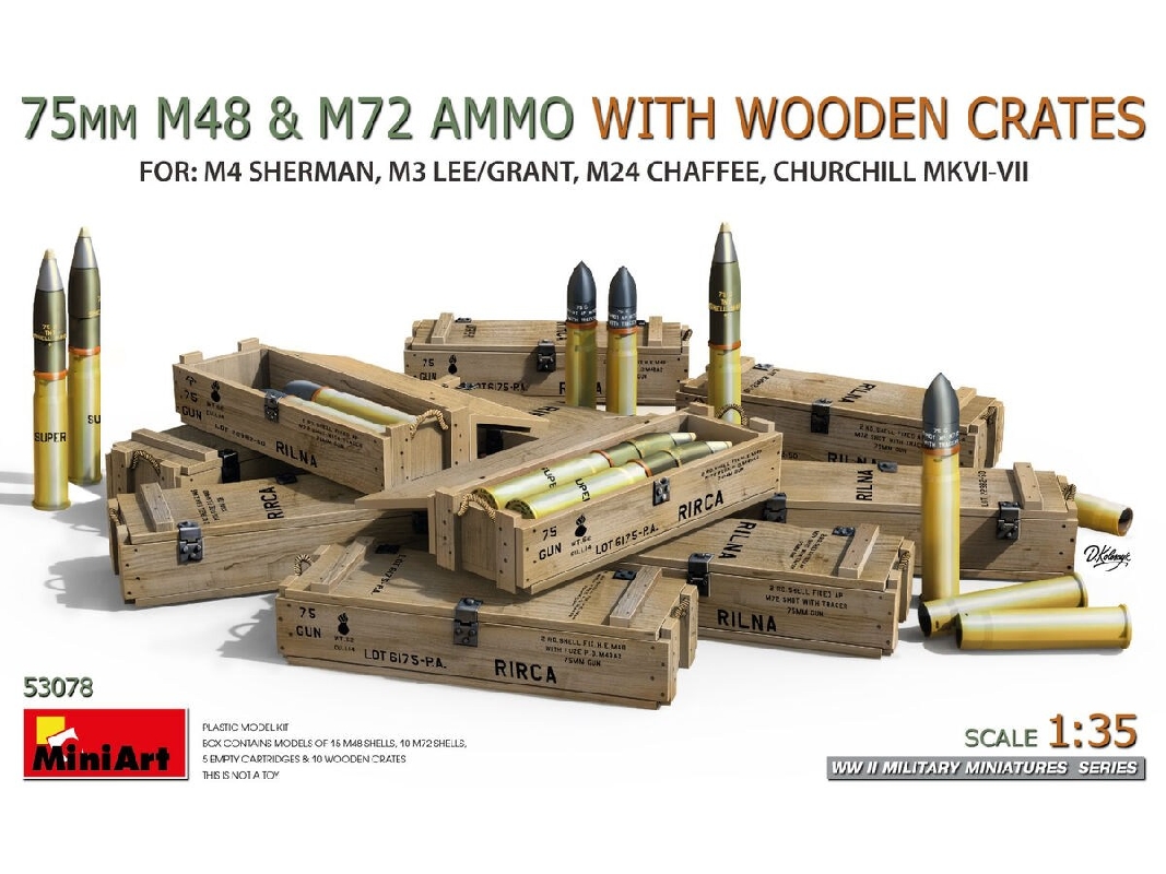 75 Mm M48 & M72 Ammo With Wooden Crates - zdjęcie 1