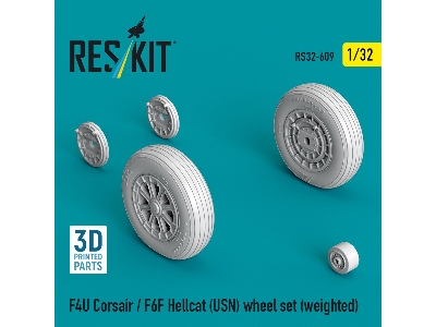 F4u Corsair / F6f Hellcat (Us Navy) - Weighted Wheel Set (3d-printed) - zdjęcie 1