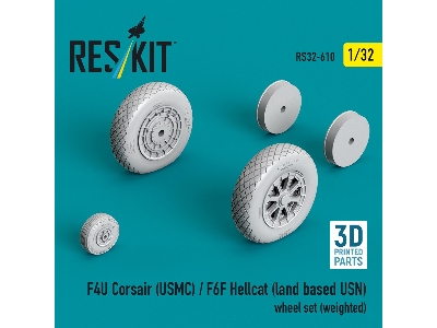 F4u Corsair (Usmc) / F6f Hellcat (Land Based Us Navy) - Weighted Wheel Set (3d-printed) - zdjęcie 2