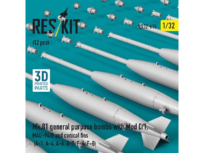 Mk.81 General Purpose Bombs With Mod 0/1, Mau-94/B And Conical Fins (12 Pcs / 3d-printed) - zdjęcie 3