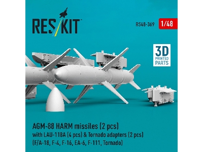 Agm-88 Harm Missiles (2 Pcs) With Lau-118a (4 Pcs) & Tornado Adapters (2 Pcs) (3d-printed) - zdjęcie 4