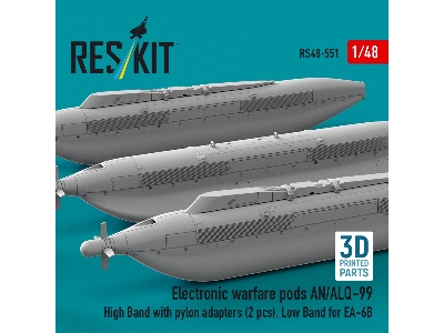 Ea-6 B Prowler - Electronic Warfare Pods An/Alq-99 High Band With Pylon Adapters (2 Pcs), Low Band (3d-printed) - zdjęcie 3
