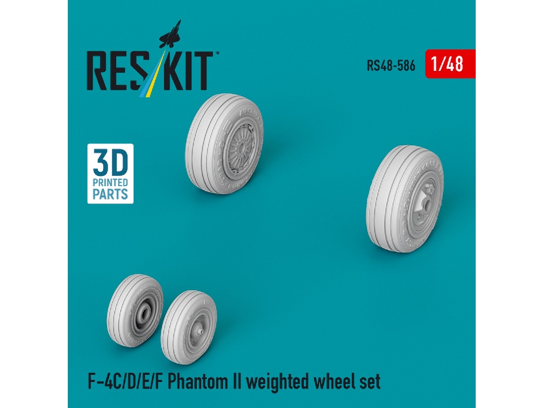 Mcdonnell Douglas F-4 C/D/E/F Phantom Ii - Weighted Wheel Set (3d-printed) - zdjęcie 1