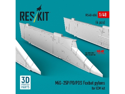 Mig-25 P / Pd / Pds Foxbat - 3d-printed Pylons (4 Pcs / For Icm Kits) - zdjęcie 2