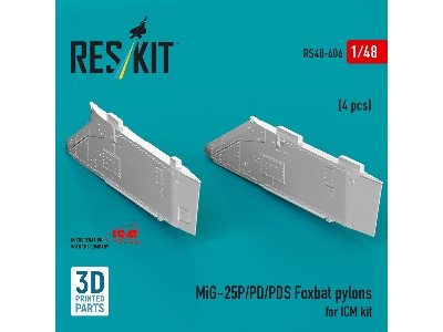 Mig-25 P / Pd / Pds Foxbat - 3d-printed Pylons (4 Pcs / For Icm Kits) - zdjęcie 3