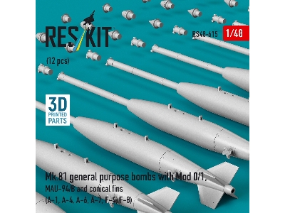 Mk.81 General Purpose Bombs With Mod 0/1, Mau-94/B And Conical Fins (12 Pcs / 3d-printed) - zdjęcie 3