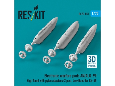 Ea-6 B Prowler - Electronic Warfare Pods An/Alq-99 High Band With Pylon Adapters (2 Pcs), Low Band (3d-printed) - zdjęcie 2