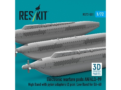 Ea-6 B Prowler - Electronic Warfare Pods An/Alq-99 High Band With Pylon Adapters (2 Pcs), Low Band (3d-printed) - zdjęcie 3