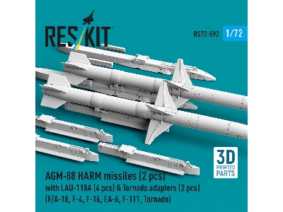 Agm-88 Harm Missiles (2 Pcs) With Lau-118a (4 Pcs) & Tornado Adapters (2 Pcs) (3d-printed) - zdjęcie 3