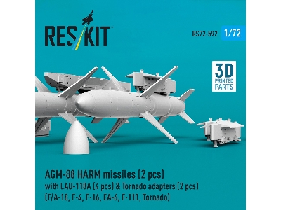 Agm-88 Harm Missiles (2 Pcs) With Lau-118a (4 Pcs) & Tornado Adapters (2 Pcs) (3d-printed) - zdjęcie 4