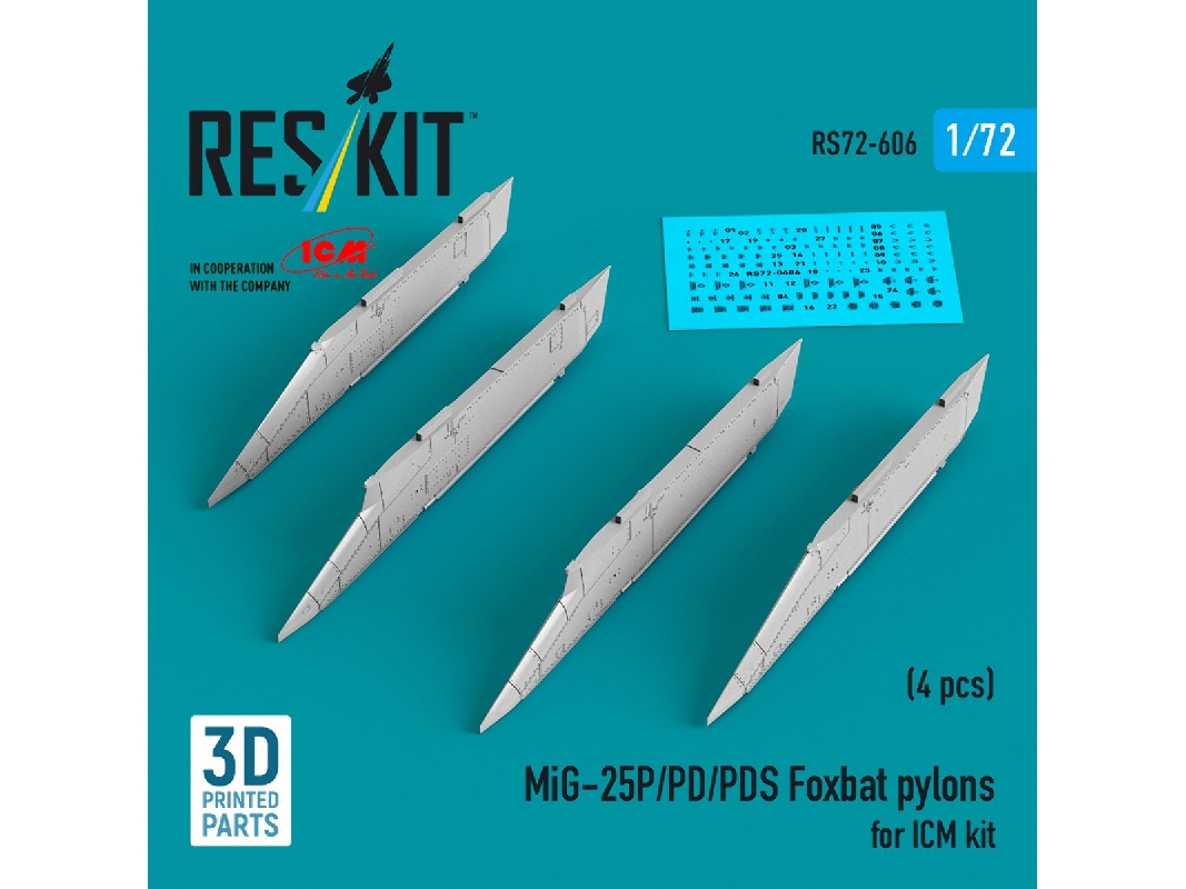 Mig-25 P / Pd / Pds Foxbat - 3d-printed Pylons (4 Pcs / For Icm Kits) - zdjęcie 1