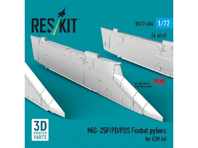 Mig-25 P / Pd / Pds Foxbat - 3d-printed Pylons (4 Pcs / For Icm Kits) - zdjęcie 2