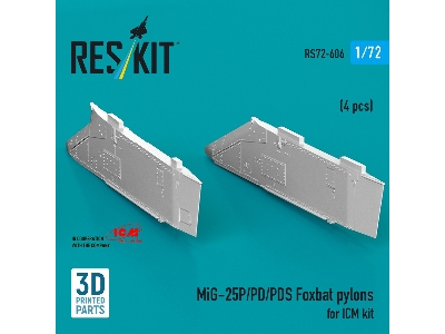 Mig-25 P / Pd / Pds Foxbat - 3d-printed Pylons (4 Pcs / For Icm Kits) - zdjęcie 3