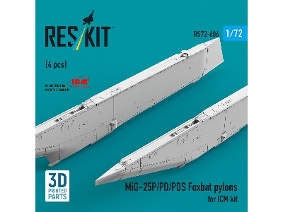 Mig-25 P / Pd / Pds Foxbat - 3d-printed Pylons (4 Pcs / For Icm Kits) - zdjęcie 4