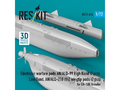 Ea-18 G Growler - Electronic Warfare Pods An/Alq-99 High Band (2 Pcs), Low Band, An/Alq-218 (V)2 Wingtip Pods (2 Pcs) (3d-printe