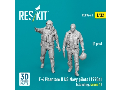 F-4 Phantom Ii Us Navy Pilots (1970s) - Standing Scene 1 (2 Figures / 3d-printed) - zdjęcie 1