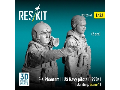 F-4 Phantom Ii Us Navy Pilots (1970s) - Standing Scene 1 (2 Figures / 3d-printed) - zdjęcie 3